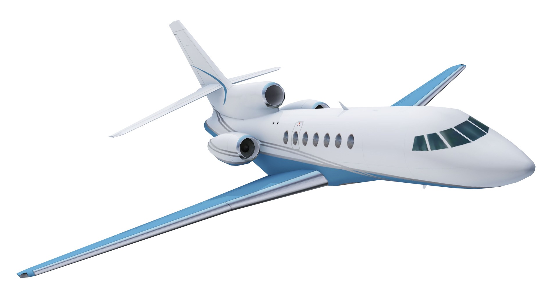 Business jet isolated on white background